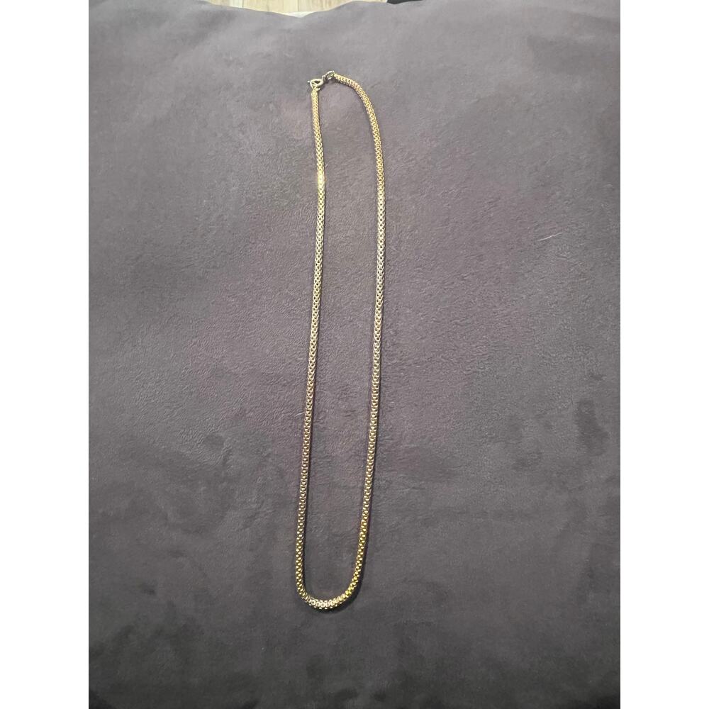 Vintage 80s Gold Brass Chain Necklace